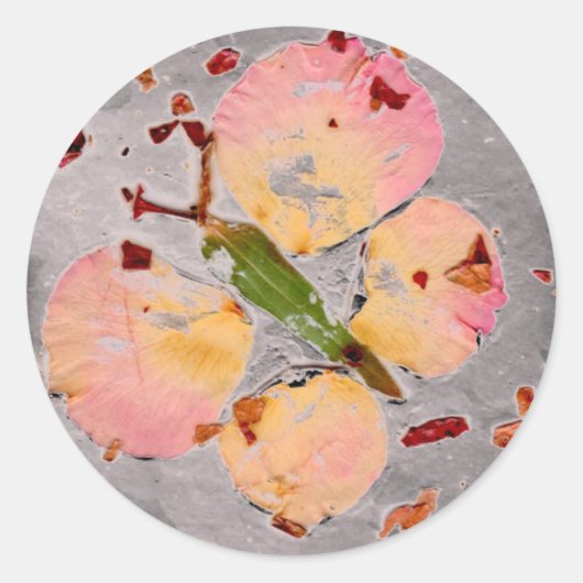 Roze Vlinder grijze ronde sticker, envelop sealer Ronde Sticker (Voorkant)