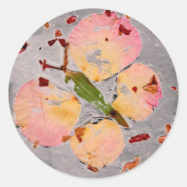 Roze Vlinder grijze ronde sticker, envelop sealer Sticker