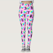  ROZE VLINDER GYMNASTIEK MEISJE LEGGINGS (Voorkant)