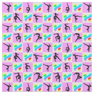 ROZE VLINDER GYMNASTIEK ONTWERP STOF