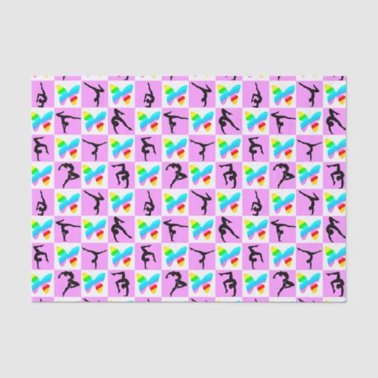 ROZE VLINDER GYMNASTIEK ONTWERP TISSUEPAPIER (Voorkant)