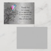 Roze vlinder Hartelijk dank Notitiekaartje (Voorkant / Achterkant)