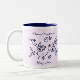 Roze Vlinder Herinneringsmok Tweekleurige Koffiemok