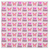 ROZE VLINDER IK HOU VAN JESUS STOF (Swatch)
