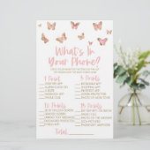 Roze vlinder in je Baby shower Briefpapier (Staand voorkant)