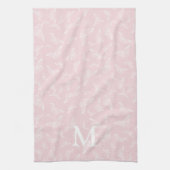 Roze Vlinder Initiële Monogram  Theedoek (Verticaal)