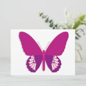 Roze vlinder Insect Invitations Kaart (Staand voorkant)