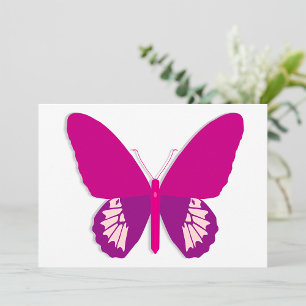 Roze vlinder Insect Invitations Kaart