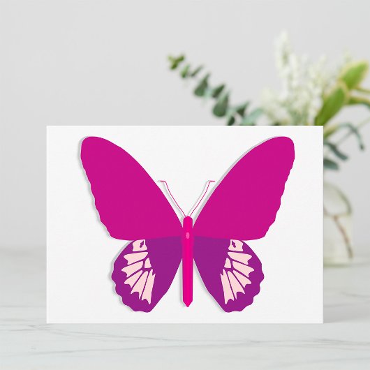 Roze vlinder Insect Invitations Kaart