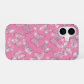 Roze Vlinder iPhone 16 Hoesje (Achterkant horizontaal)