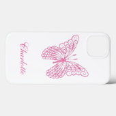 roze vlinder iPhone draagtas Case-Mate iPhone Case (Achterkant (horizontaal))