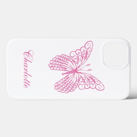  roze vlinder iPhone draagtas Case-Mate iPhone Case (Achterkant (horizontaal))