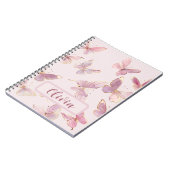 Roze Vlinder Kinderen Persoonlijke Notitieboek (Linkerzijde)