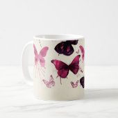 Roze vlinder koffiemok (Voorkant links)