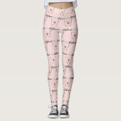 Roze Vlinder Leggings met Eigen Naam (Voorkant)