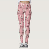 Roze Vlinder Leggings met Eigen Naam (Voorkant)