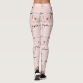 Roze Vlinder Leggings met Eigen Naam (Achterkant)