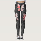 Roze Vlinder Leggings met Rozen (Voorkant)