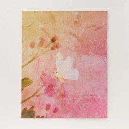 Roze vlinder legpuzzel