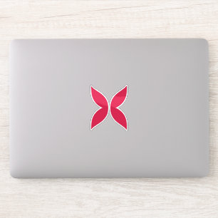 Roze Vlinder Letter X Monogram Sticker