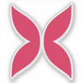 Roze Vlinder Letter X Monogram Sticker (Voorkant)