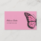 roze vlinder logo visitekaartje (Voorkant)