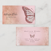 roze vlinder logo visitekaartje (Voorkant / Achterkant)