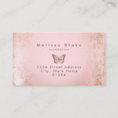 roze vlinder logo visitekaartje (Achterkant)