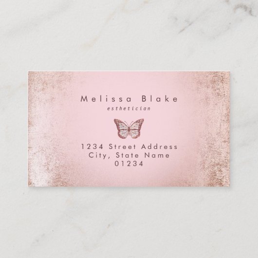 roze vlinder logo visitekaartje (Achterkant)