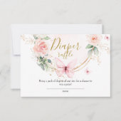Roze vlinder Luier Raffle kaart (Voorkant)