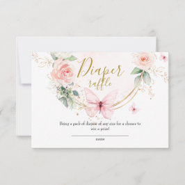 Roze vlinder Luier Raffle kaart