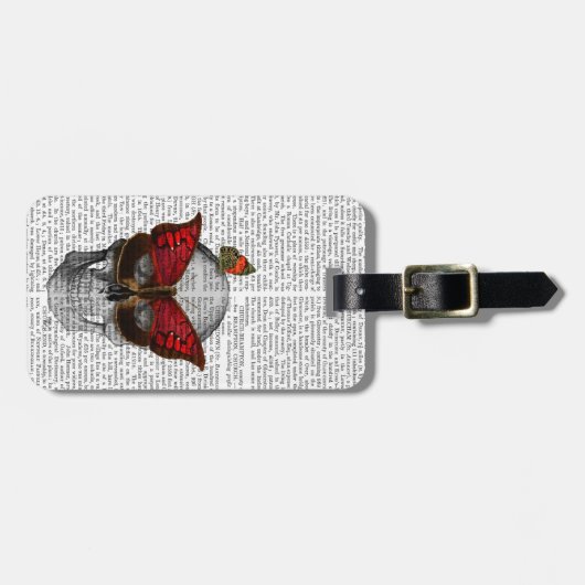 Roze vlinder Masker Bagagelabel (Voorkant horizontaal)