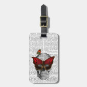 Roze vlinder Masker Bagagelabel (Voorkant verticaal)