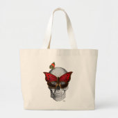Roze vlinder Masker Grote Tote Bag (Voorkant)