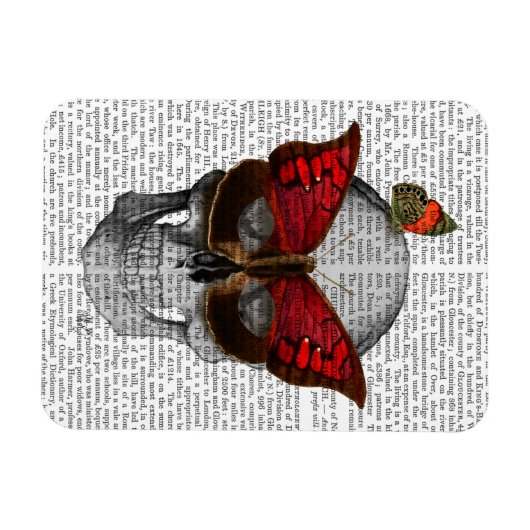 Roze vlinder Masker Magneet (Horizontaal)