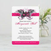 Roze Vlinder Masker Masker Kostuum Halloween Kaart (Staand voorkant)