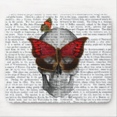 Roze vlinder Masker Muismat (Voorkant)