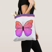 Roze Vlinder met Naam Tote Bag (Dichtbij)