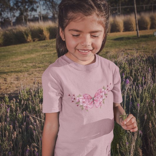 Roze Vlinder met Sakura T-shirt