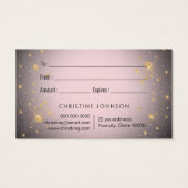 roze vlinder met zwarte cadeaukaart visitekaartje (Achterkant)