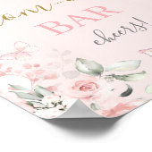 Roze Vlinder Mimosa Bar teken Poster (Hoek)