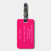 roze vlinder - monogram bagagelabel (Achterkant verticaal)