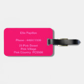 roze vlinder - monogram bagagelabel (Achterkant horizontaal)