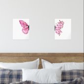Roze vlinder muurkunst sets (Slaapkamer)