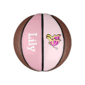 roze vlinder - naam toevoegen basketbal (Verticaal)