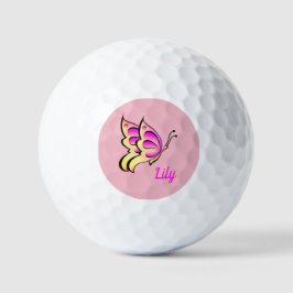 roze vlinder - naam toevoegen golfballen