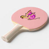 roze vlinder - naam toevoegen tafeltennisbatje (Voorkant Gekanteld)