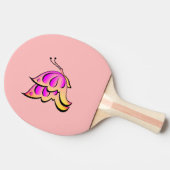 roze vlinder - naam toevoegen tafeltennisbatje (Zijkant)