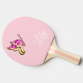 roze vlinder - naam toevoegen tafeltennisbatje (Zijkant)