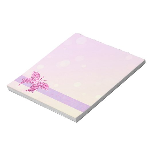 Roze vlinder notitieblok (Linkerzijde)